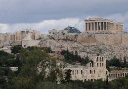 Acropolis with Lykavittos hill in the background